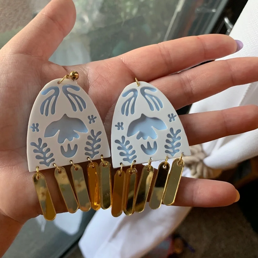 Tiny Made Acrylic Earrings - Picture 2 of 3